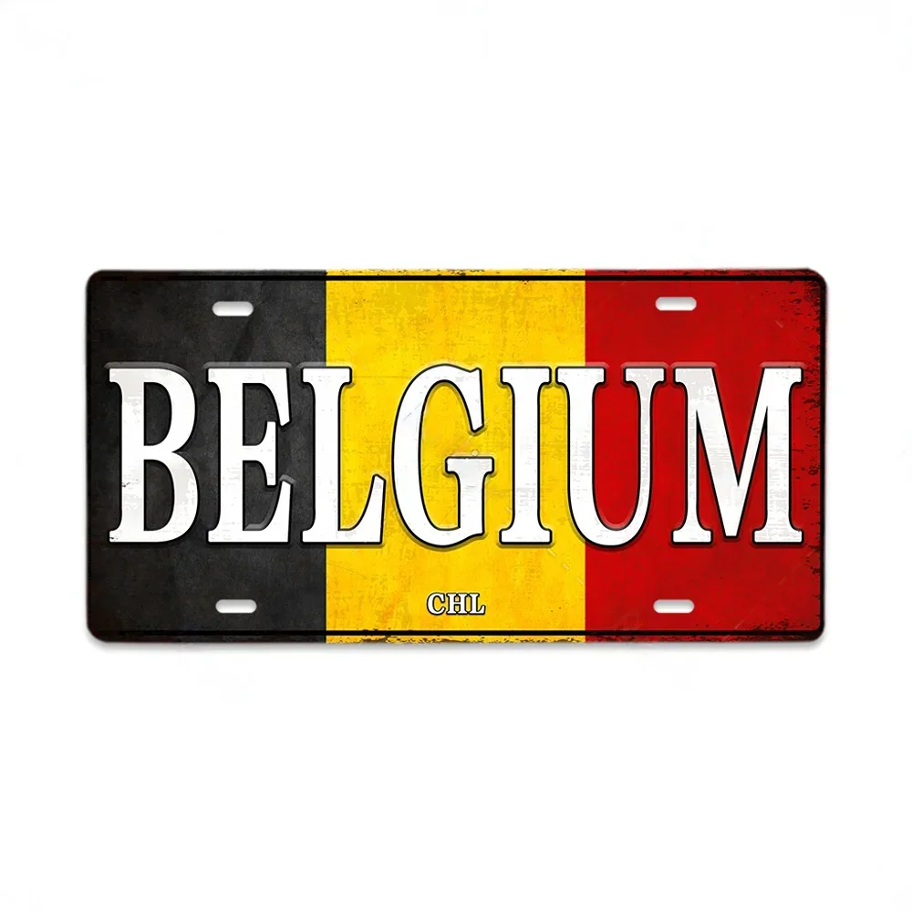Vintage Tourism Country Poster Metal Sign - Retro License Plate Style Wall Art