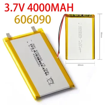Batteria 3.7V 606090 4000mAh, Celle Ricaricabili ai Polimeri di Litio per GPS, PSP, DVD, Giocattoli, Powerbank, Tablet PC, Robot, Ventilatore LED