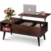 Lift Top Coffee Table for Living Room,Small Coffee Table with Storage,Hidden Compartment and Adjustable Shelf,Mid Century Modern 1