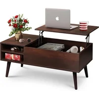 Lift Top Coffee Table for Living Room,Small Coffee Table with Storage,Hidden Compartment and Adjustable Shelf,Mid Century Modern 1