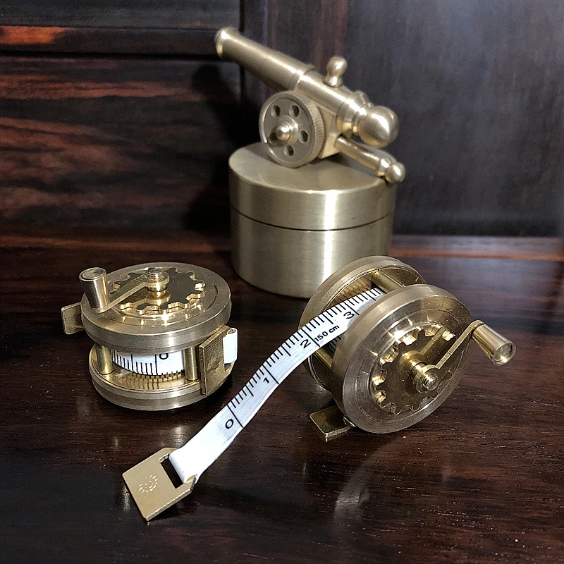 exquisite-pure-copper-tape-measure-brass-manual-reel-portable-retro-flywheel-small-tape-measure