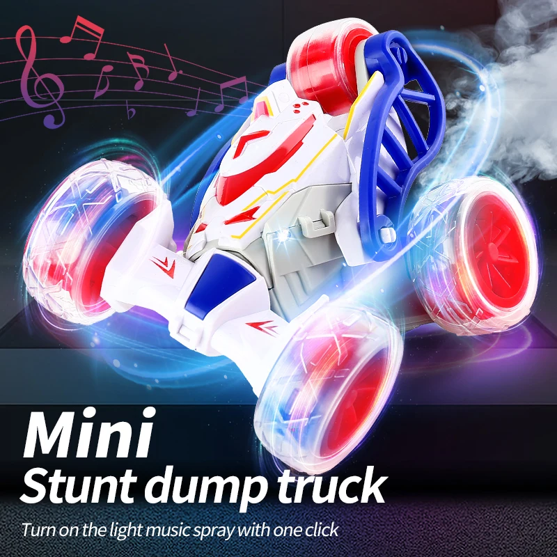 

2.4GHz RC Stunt 360° Rolling Rotating Rotation Cars with Auto Demo Light & Spray, High Speed Mini Stunt Jump Truck for Boy Kids