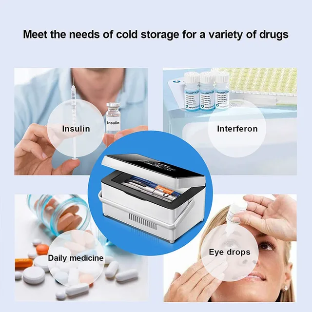 Beibei - Intelligente Insulin Kühler Case, Insulin Cooler Case USB Mini  Kühlschrank Portable Insulin Cooler Box Auto Kühlbox mit Griff Drug Medicin