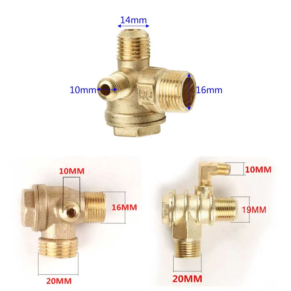 Unidirectional Air Pump Check Valve Connect Pipe Fittings Brass Cut-off Valve Air Compressor Accessories Replacement