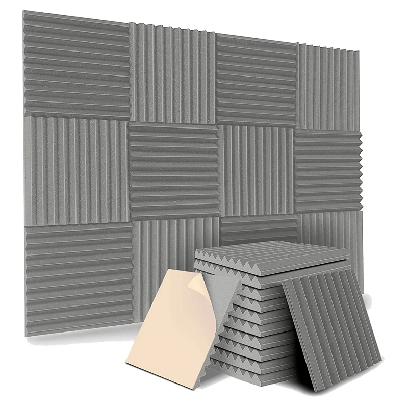 12 Pack Self-Adhesive Acoustic Panels Sound Proof Foam Panels High Density Soundproofing Wall Panels For Home sound absorbing panel