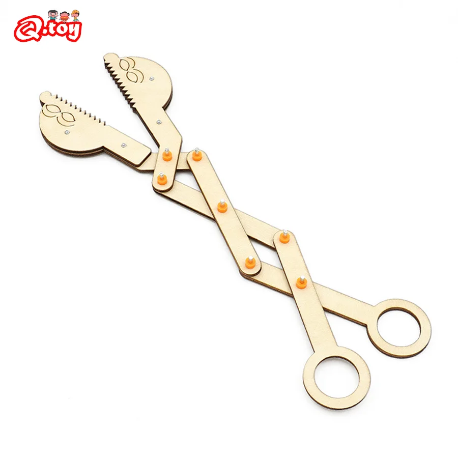 

DIY STEM Crocodile Shears Technologia Science Experimental Learning Educational Wooden Puzzle Games for Kids Teaching Aids