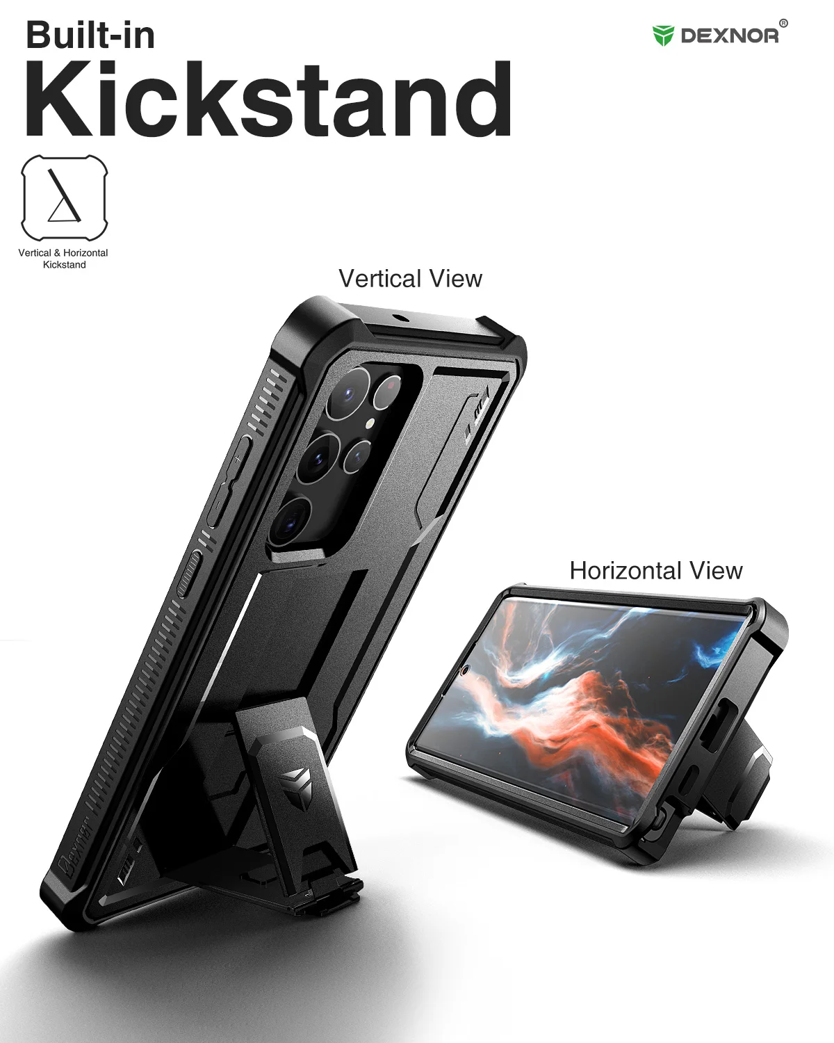 Durable 360° Kickstand Case with Dual Front Frames - Military Grade Shockproof Armor Cover