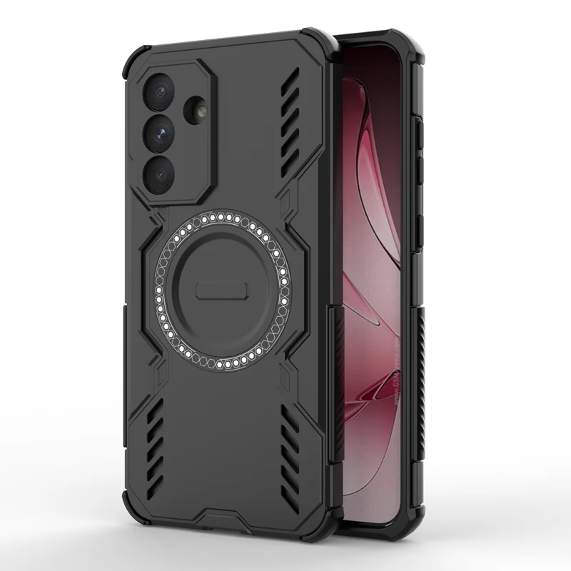 ELVEV Magnetic Wing Shield Case - Durable PC + Soft TPU Wireless Charging Phone Cover