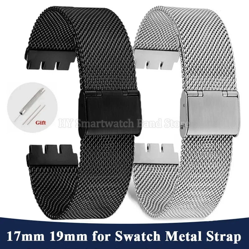Elegant Stainless Steel Milanese Mesh Strap in Black & Silver