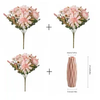 1 stk kunstig silkeblomst – georgine, rose og tusenfryd
