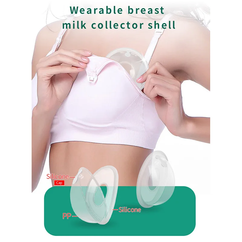 2Pcs Breast Milk Collector Baby Feeding Anti-leakage Reusable