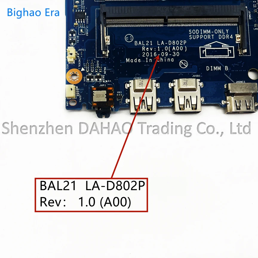 para Dell Inspiron 15 5567 4415u 17 5767 Motherboard Laptop com Processador Intel i3 i5 i7 Cpu Ddr4 Bal21 La-d802p Cn081yw5 0dg5g3 057k0h - Imagem 2