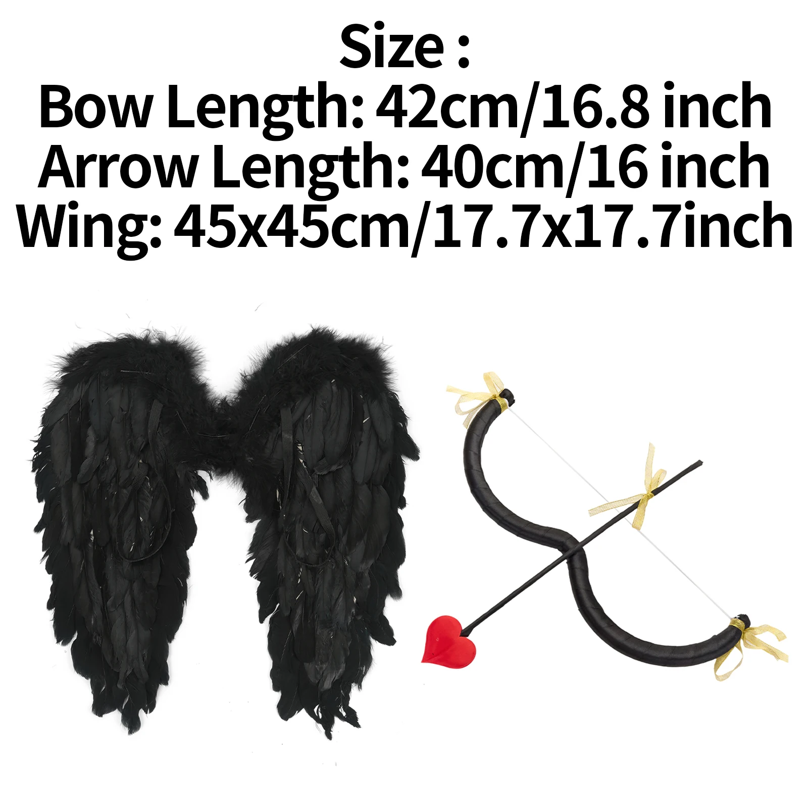 Hpbaggy Lot De 4 Costumes Cupidon Pour Femme - Avec Serre-tête à Paillettes - Lunettes En Forme De Cœur - Flèche Et Arc - Tatouages En Forme De Cœur