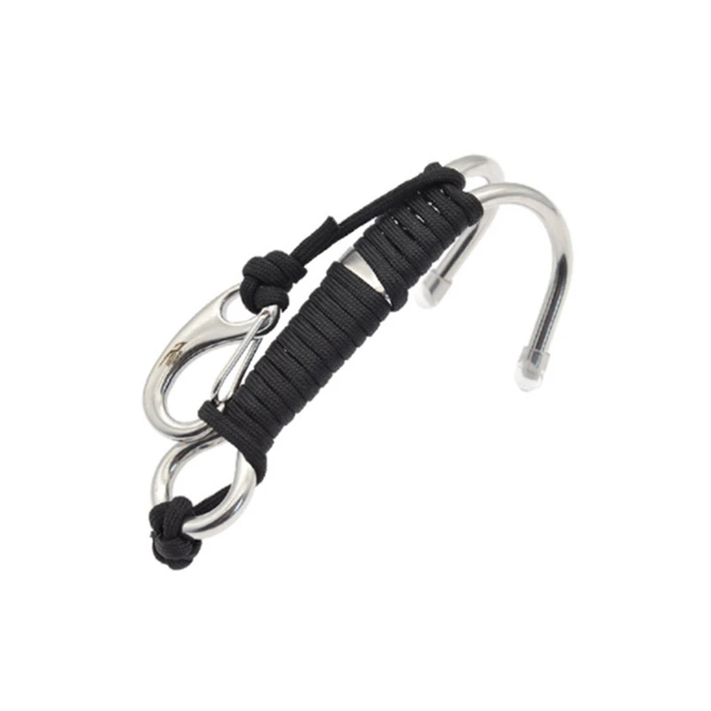 

KEEP DIVING 5X Scuba Diving Double Dual Stainless Steel Reef Drift Hook With Line And Clips Hook For Dive Underwater,Black