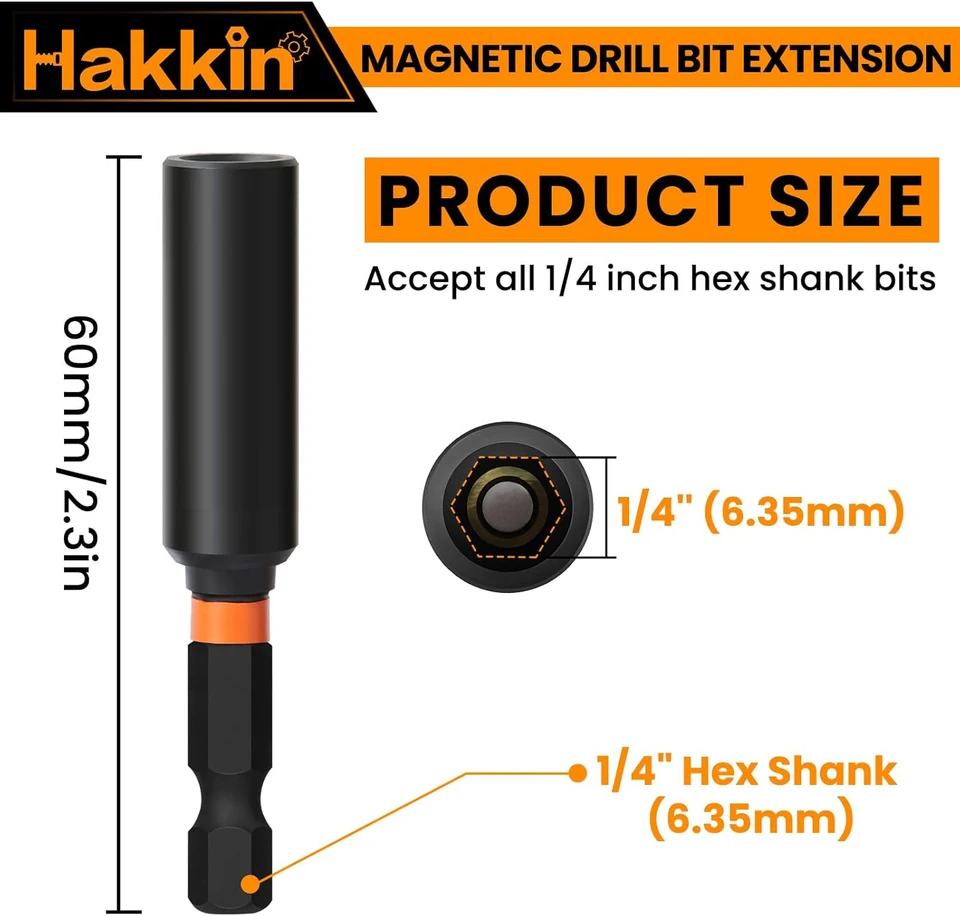 Magnetic Bit Extensions 60mm 1/4-Inch Hex Quick Release - View #6