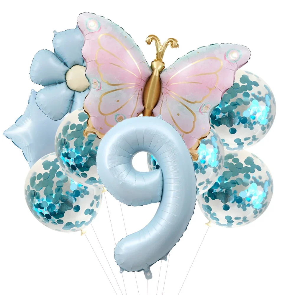 Pink Butterfly Foil Balloons for 5th Birthday Party Décor