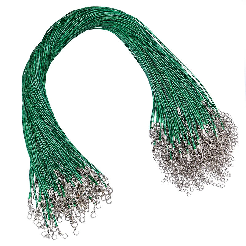 Vibrant Multicolor Waxed Leather Cord Necklace Set - 15-Piece DIY Jewelry Accessory Collection