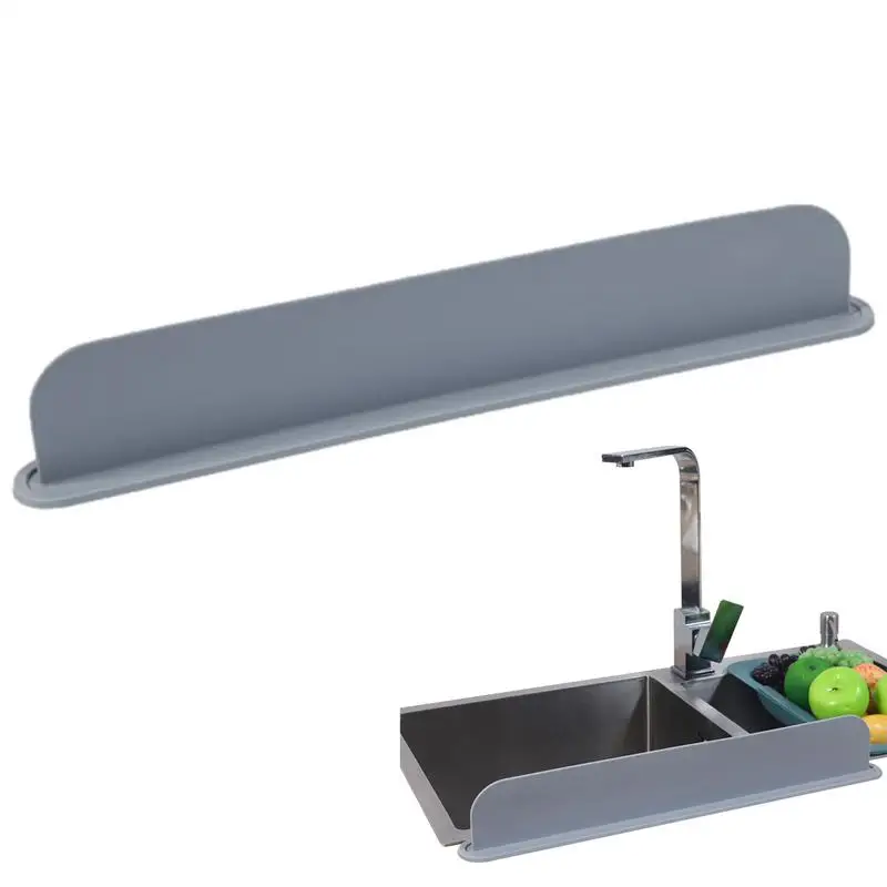 Sink Splash Guard 52cm Silicone Countertop Water Baffle Prevent Water Splashing Out Board Bathroom Kitchen Tools Easy To Use