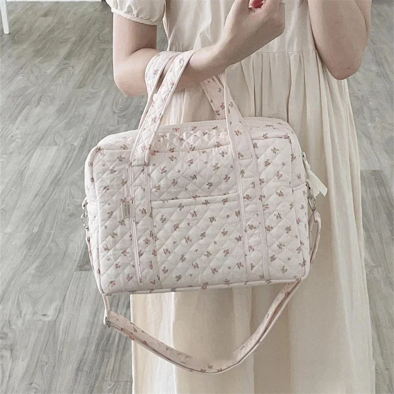 Cotton Quilted Floral Shoulder Bag for Women