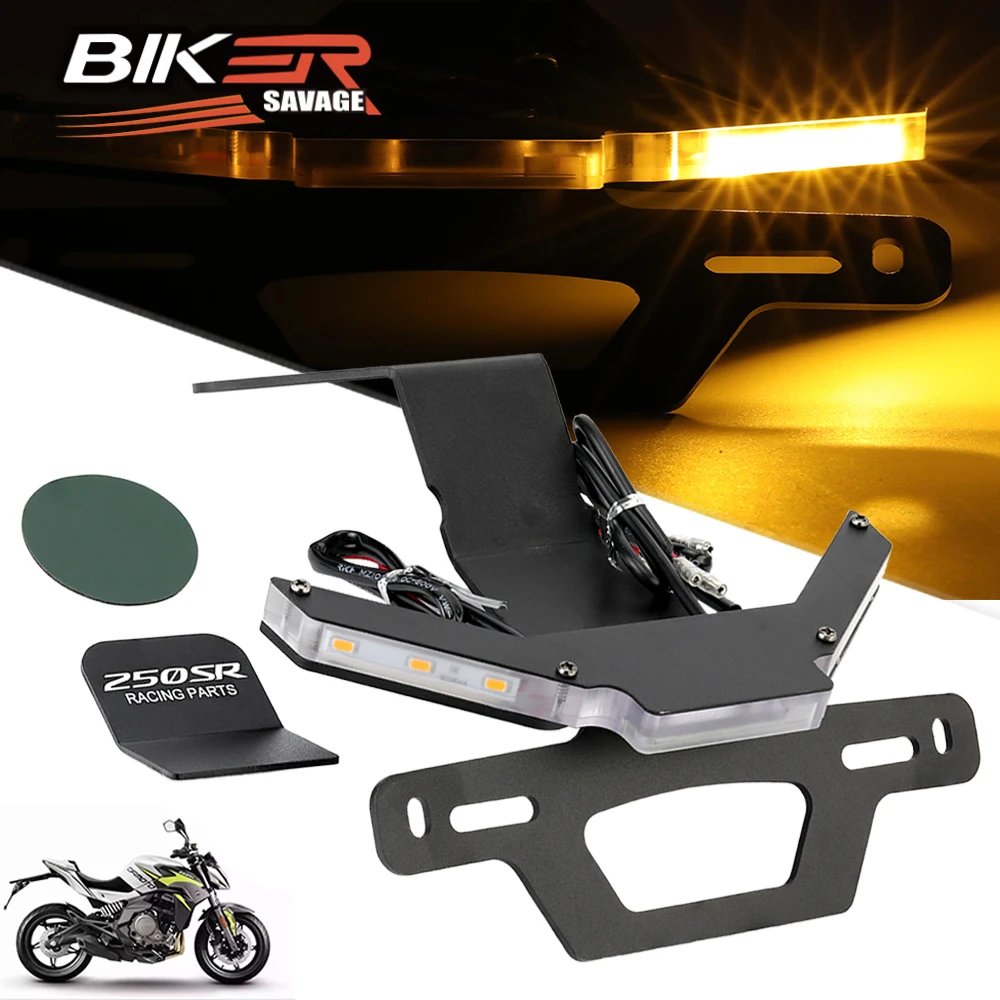 

Держатель номерного знака для CFMOTO 250SR ABS 2020-2023 300SS аксессуары для мотоциклов светодиодные сигналы хвостовой опрятный кронштейн для крыла