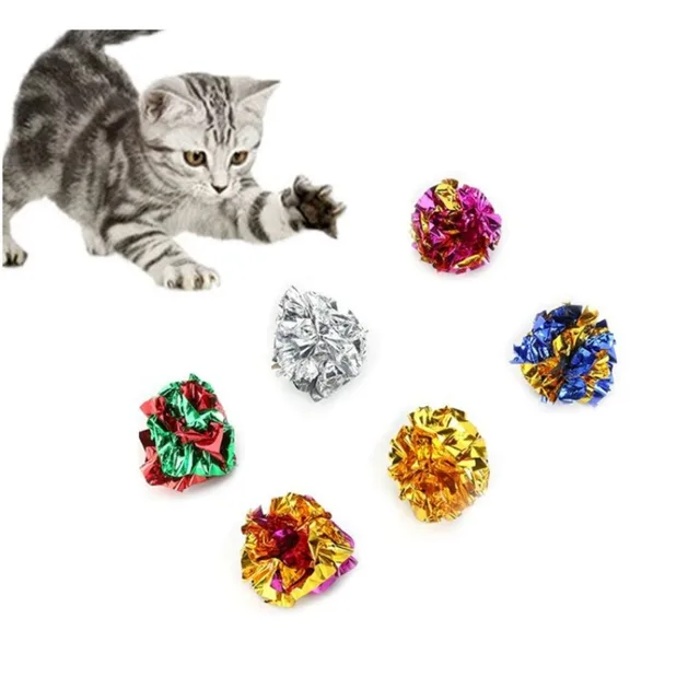6Pcs Mylar Crinkle Foil Balls Cat Kitten Sound Play Toy Crackle Paper Rustle 6Pcs Mylar Crinkle Foil Balls Cat Kitten Sound Play Toy Crackle Paper Rustle