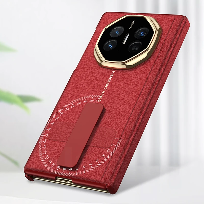 Double Magnetic Hinge All-included Case For Huawei Mate XT Luxury Plating Plain