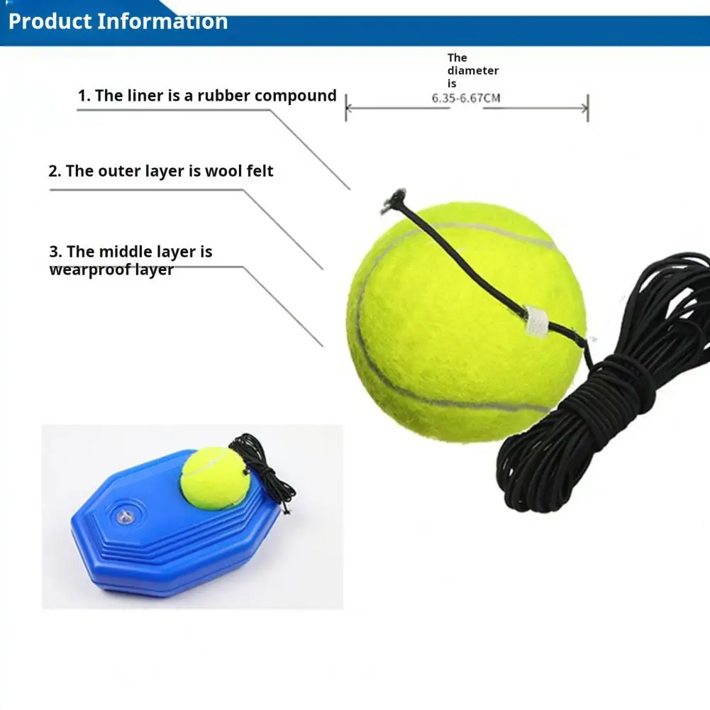 Durable Tennis Ball Trainer Solo Tennis Rebounder Set for Adults Kids Practice Training Tool with 2 Balls for Self