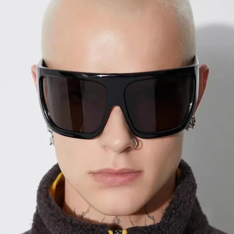 DOHOHDO Übergroßen Quadratischen Sonnenbrille Frauen Persönlichkeit Einfache UV400 Brillen Frauen Mode Retro Brille Punk Gafas De Sol Mujer – Detail 3