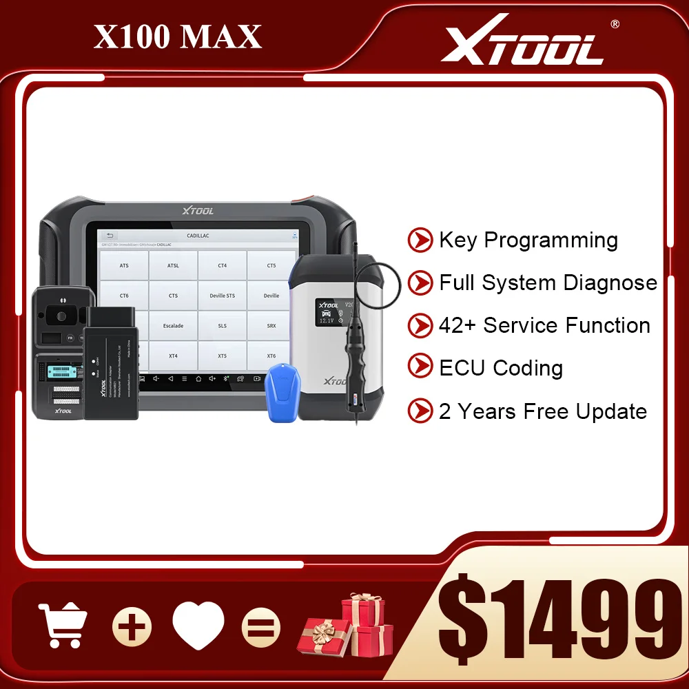 XTOOL X100 MAX 자동차 키 고리 프로그래밍 도구 모든 키 분실 OBDII 스캐너 모든 시스템 진단 42 서비스 기능