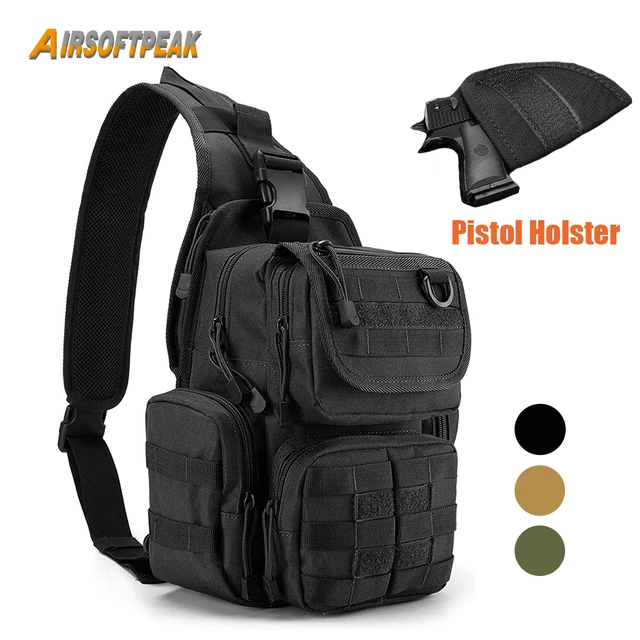 Bolsa táctica para pistola, bolsa de almacenamiento oculta, bolso de hombro  militar, bolso de pecho, eslinga, caza, Camping, al aire libre - AliExpress