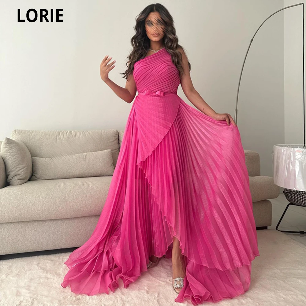 

LORIE A-line Fuchsia Tulle Evening Dresses Long Saudi Arabia Vestidos De Fiesta Elegantes Para Mujer 2023 Dubai Party Dresses