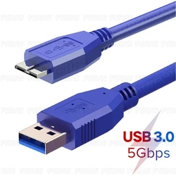 High-Speed Micro B USB 3.0 Hard Drive Data Cable - 5m (Blue)