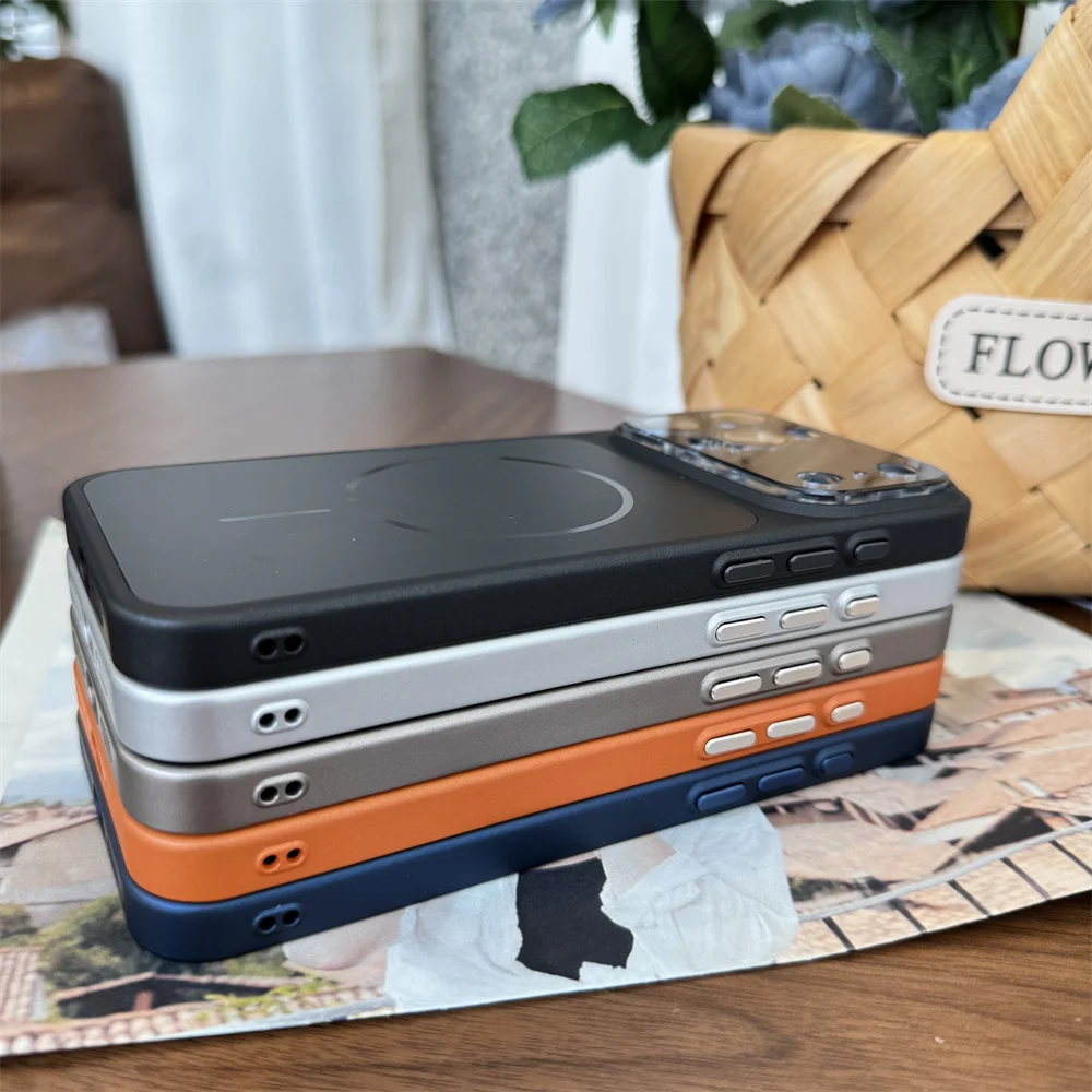 Luxury AG Glass Lens Nano Frosted MagSafe-Compatible Phone Case with Magnetic Wireless Charging Cover