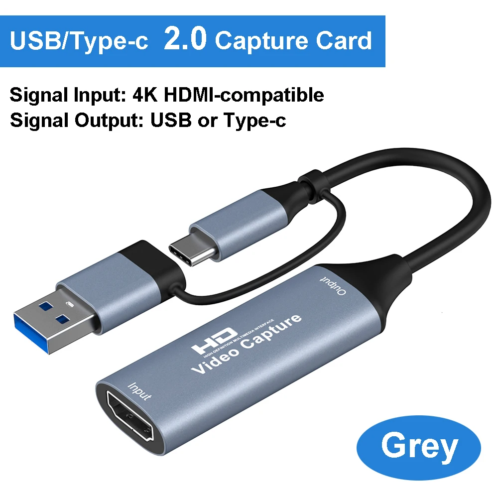 4K HDMI uyumlu USB 3.0 Video Yakalama Kartı 1080P HD Video Kaydedici Grabber PS4 Oyun DVD Kamera Kayıt Canlı Akış