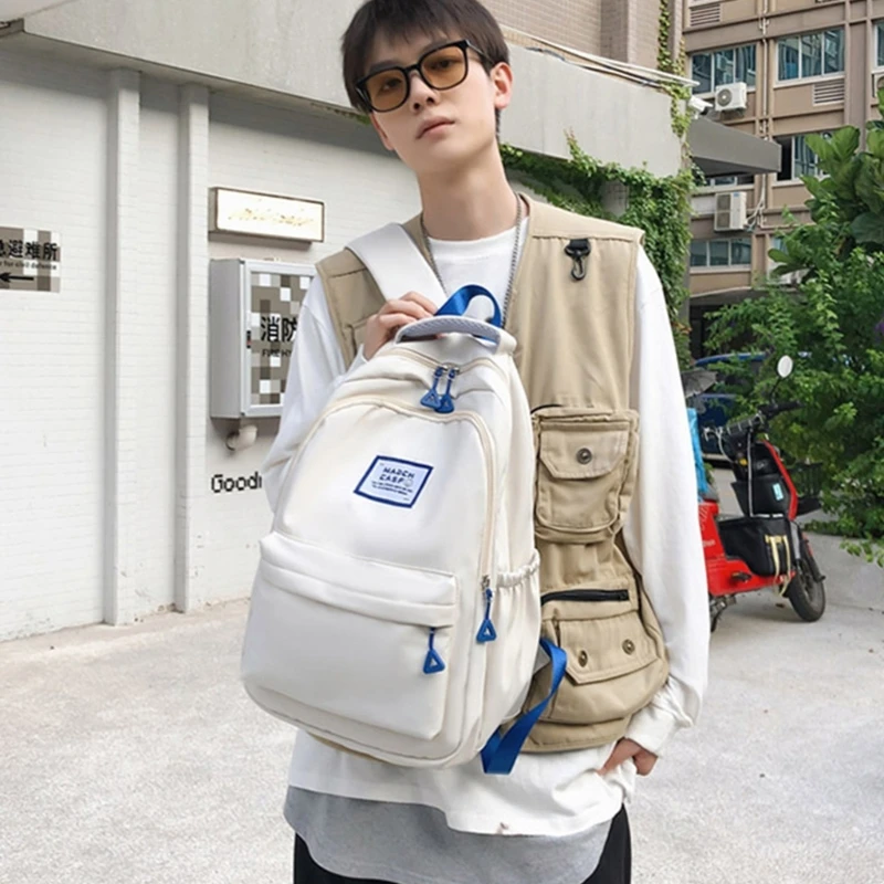 Large Backpack Middle High School College Backpack Bookbag for Teen Student Unisex Travel Daypack Black/Blue/White/Green