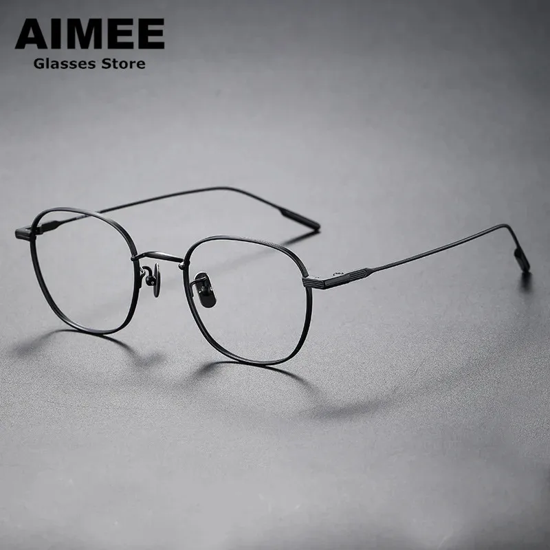 

Japanese Handmade High Quality Pure Titanium Glasses Frame Ultra-light Men Women Square Prescription Eyeglasses Myopia Eyewear