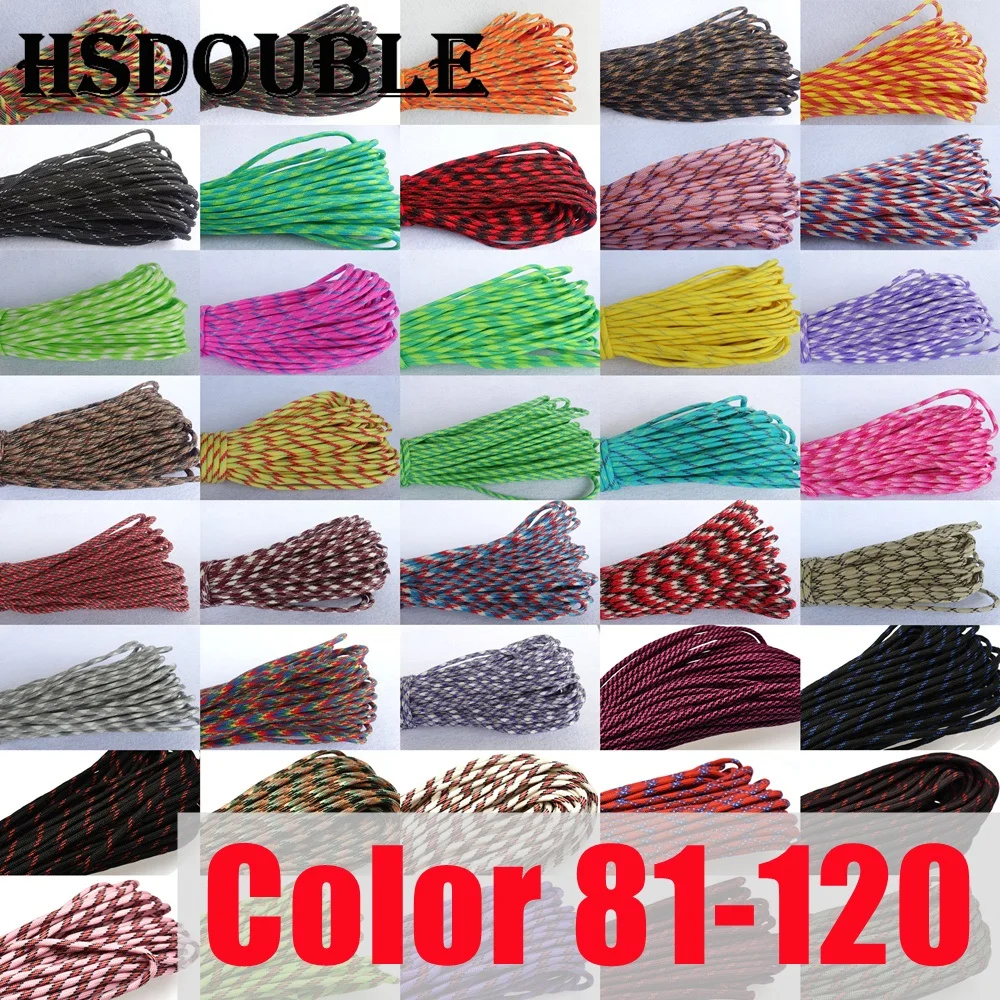 100FT 550 Paracord Parachute Cord Lanyard Mil Spec Type III 7 Strand Core For Climbing Camping Buckles Bracelet 1pc nylon cord