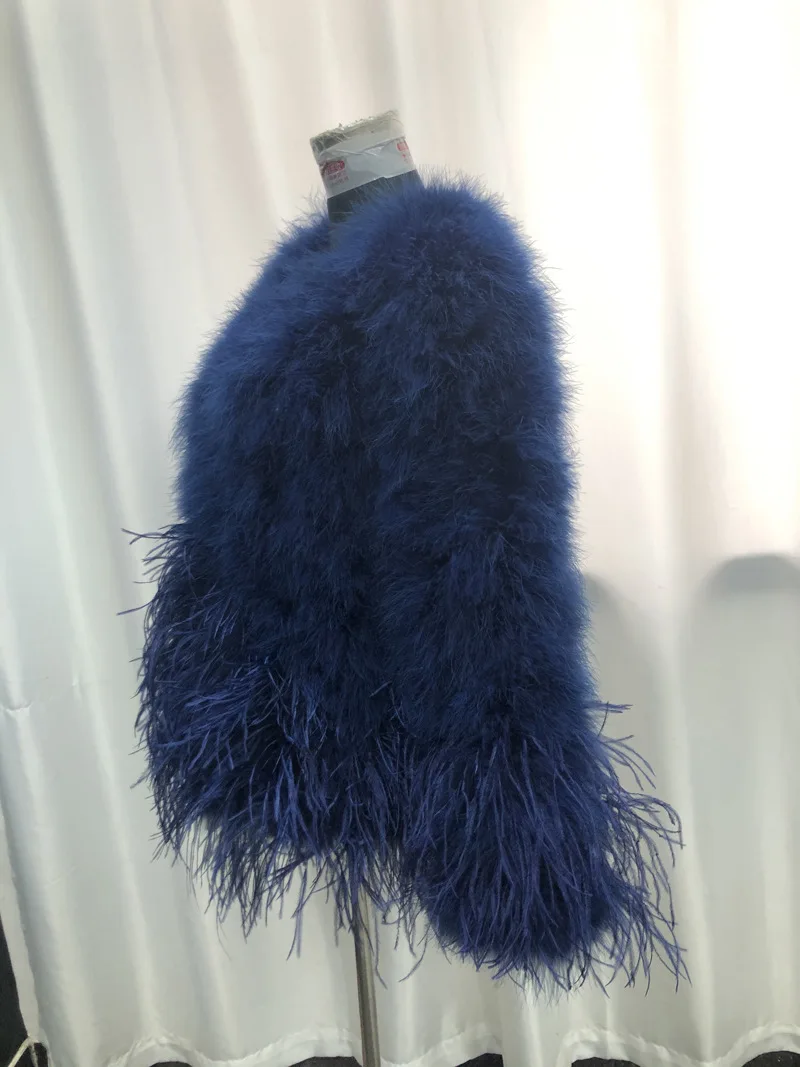 Echte Straußenfederjacke, warme Winter-Herbst-Damenbekleidung, flauschiger Partymantel – Detail 18
