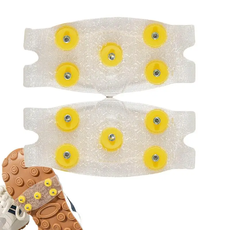 5 Steel Studs Crampons Traction Grips Spikes Anti-Slip Ice Shoe Spikes TPE Winter Ice Snow Spikes Grips Cleats Over Crampons