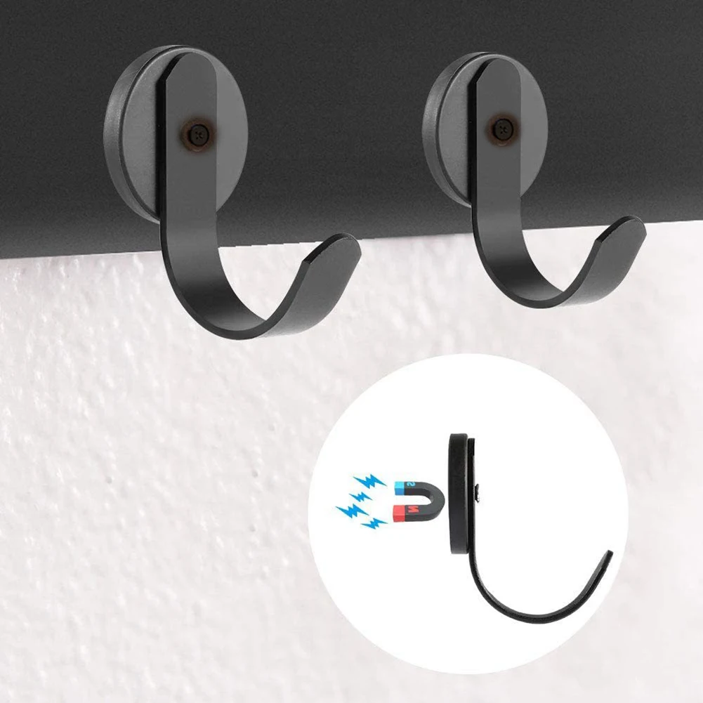 Description Picture 6 of item1PC Magnetic Organizer Hooks Wall Mount Strong Magnet Holder Key Towel Storage Holder Punch-free Home Organizer Hook Shelf 2024