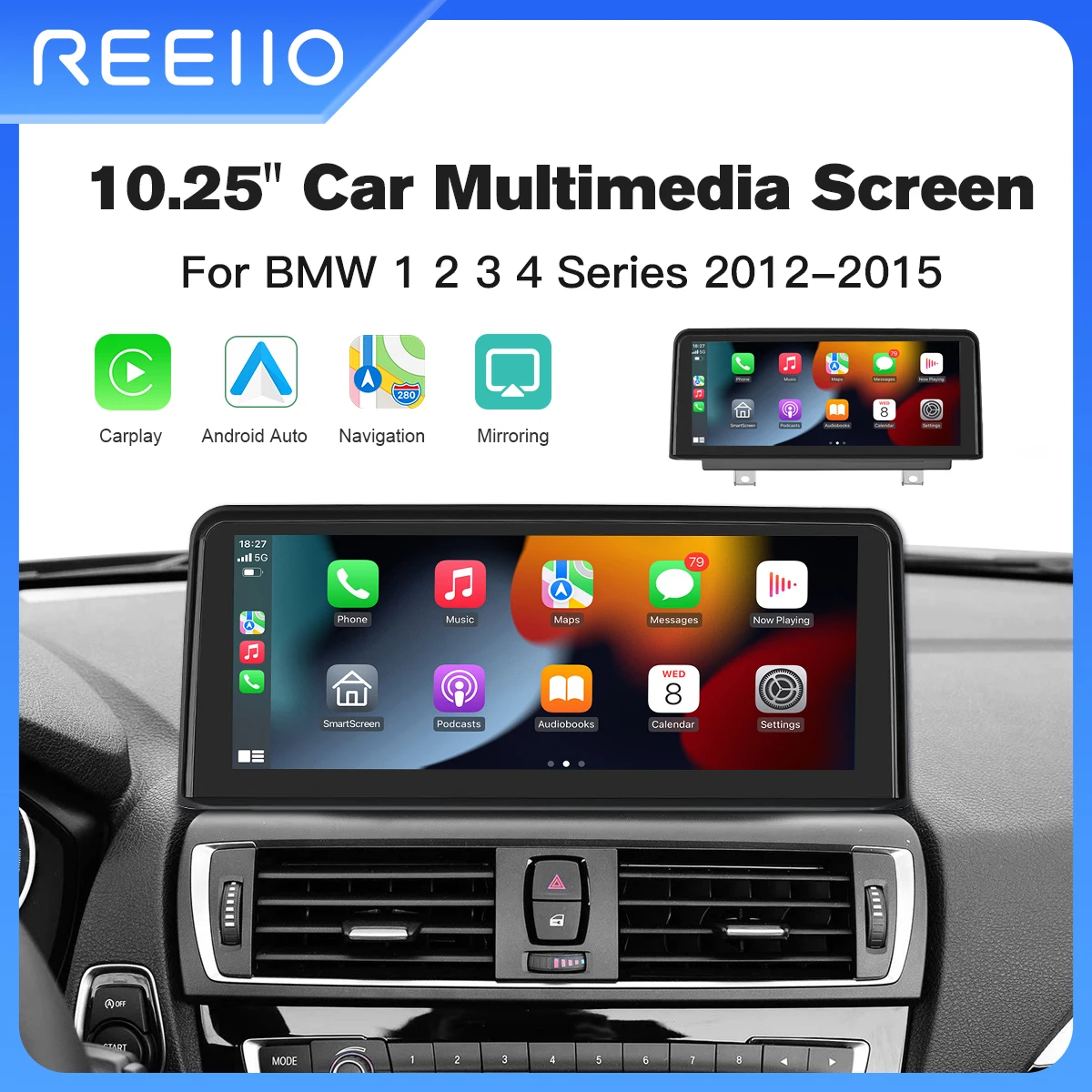 1920*720 Wireless CarPlay Android Auto Multimedia Display Screen For BMW 1 2 3 4 Series F20 F21 F22 F30 F31 F32 F33 With Airplay