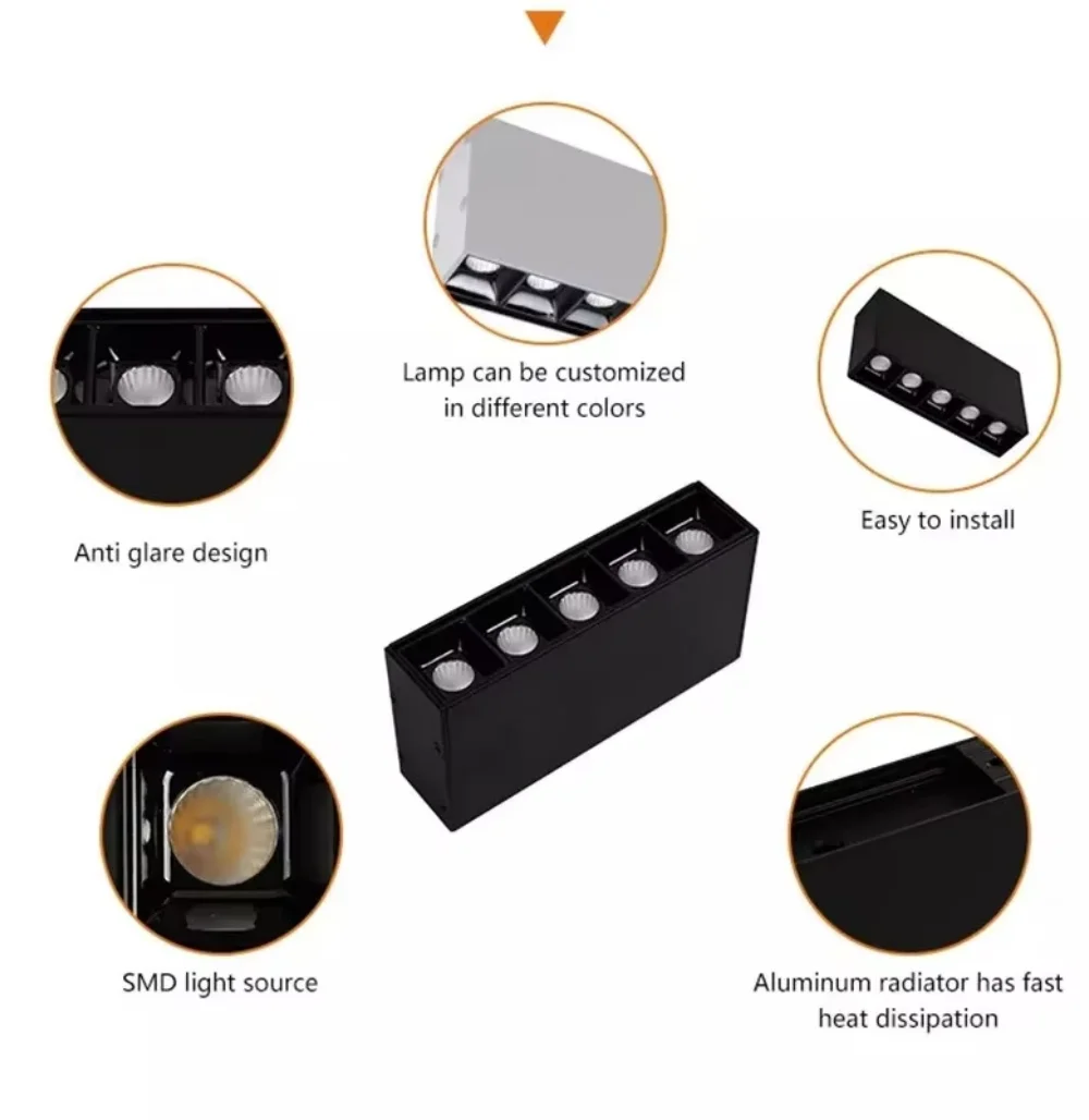 Anti-Glare Linear Surface Mounted Grille Line Lights 10W20W30W40W 110V 220V indoor Strip COB LED Ceiling Downlight and Spotlight led ceiling light,ceiling light,motion sensor ceiling lamp,industrial led lamp
