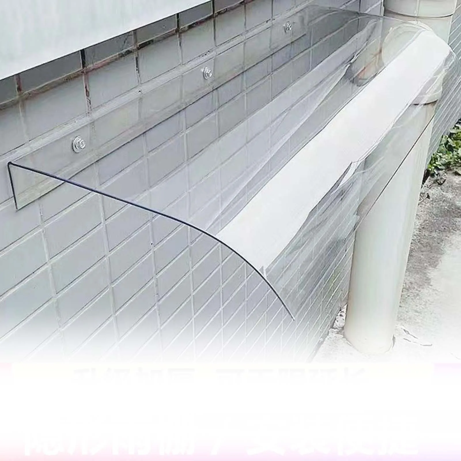 Window Canopy PC Outdoor Porch Awning Sturdy Screws Door Awning Shade Rain Snow Protection No Brackets Door Canopy window awning