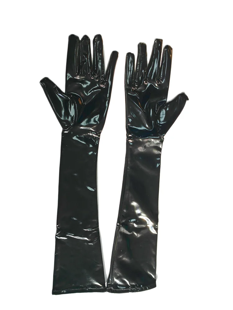 Sexy PVC Shiny Glove Latex Faux Leather Long Glove Punk Gloves Sexy Hip-pop Jazz Outfit Mittens Cosplay Costumes Accessory F33 latex gloves anime gloves