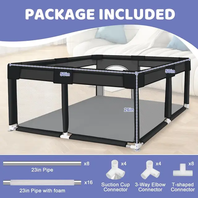 Large Square Baby Playpen 6