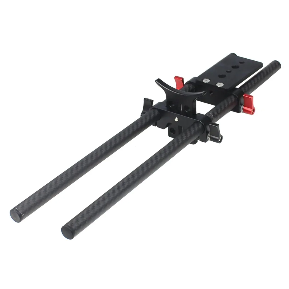 2PCS 10cm 25cm 30cm 40cm Carbon Fiber Tube Rod w/ 15mm Telephoto Lens Support fo
