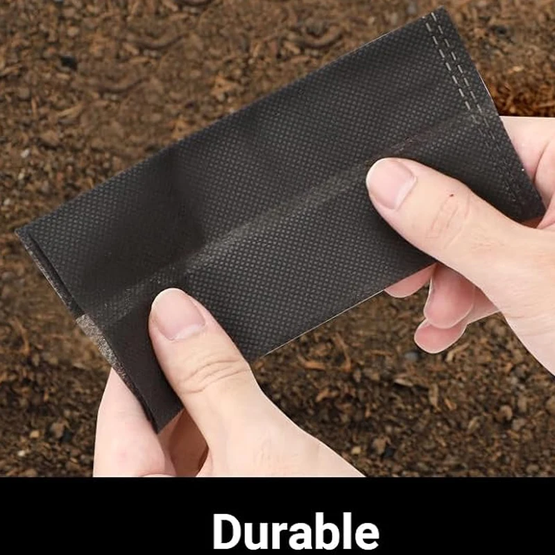 100-Piece Eco-friendly Non-Woven Fabric Seedling Bags-Thickened, Black Planting Pots For Flowers & Trees, Ideal For Green