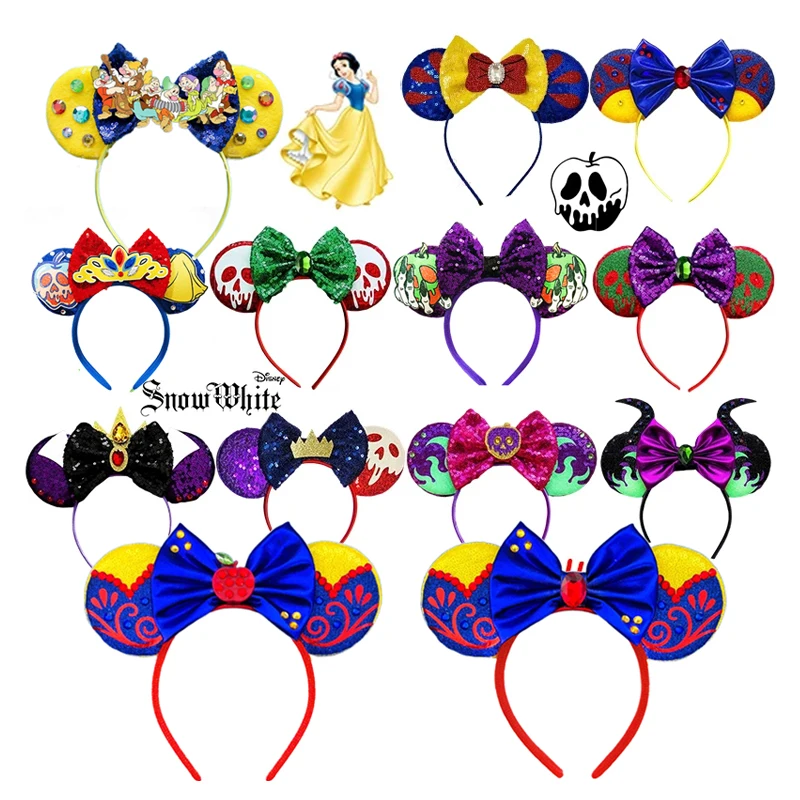 Mickey Mouse Princess Snow White Headbands for Girls Skeletal Apple Ears Hair Accessories Women Queen Hair Band hair bands hair accessories hair headband accessories cosplay accessories