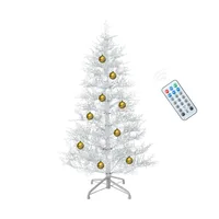Prelit White Artificial Christmas Tree with 400 Switchable Fairy Lights 6