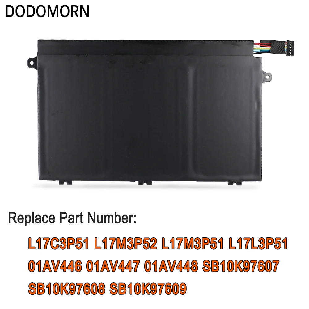 Dodomorn-bateria do Portátil para Lenovo Thinkpad E15 E480 E490 E495 E580 E585 E590 E595 Série 01av445 L17m3p52 Sb10k79606 L17l3p51 - Imagem 2